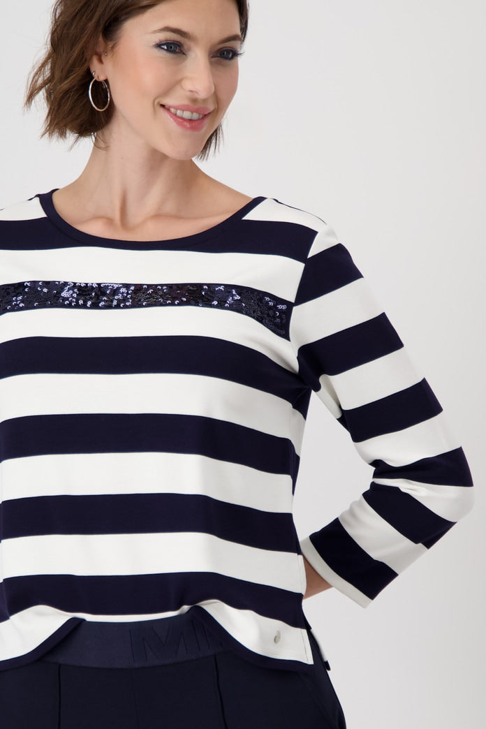 SUDADERA RAYAS STRASS - MONARI