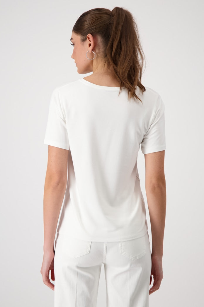 CAMISETA DIBUJO STRASS PLATA - MONARI