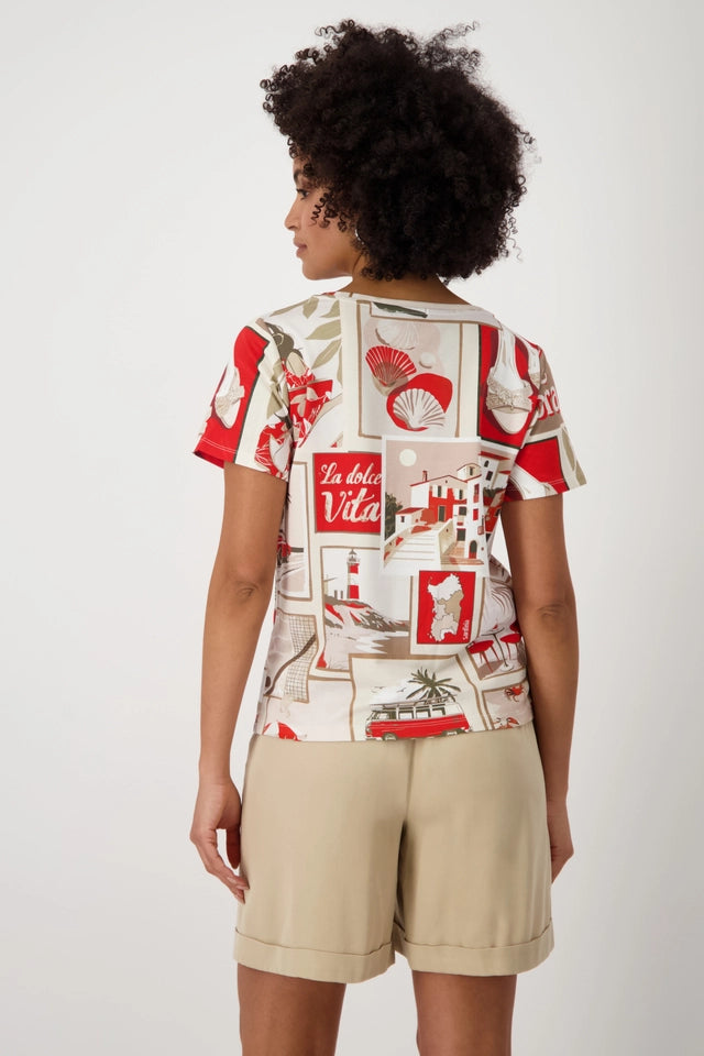 BLUSA ESTAMPADA ROJA - MONARI