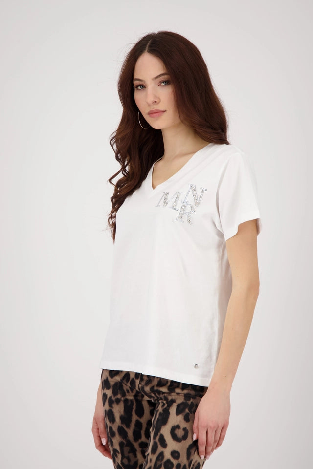 CAMISETA PICO LOGO STRASS - MONARI