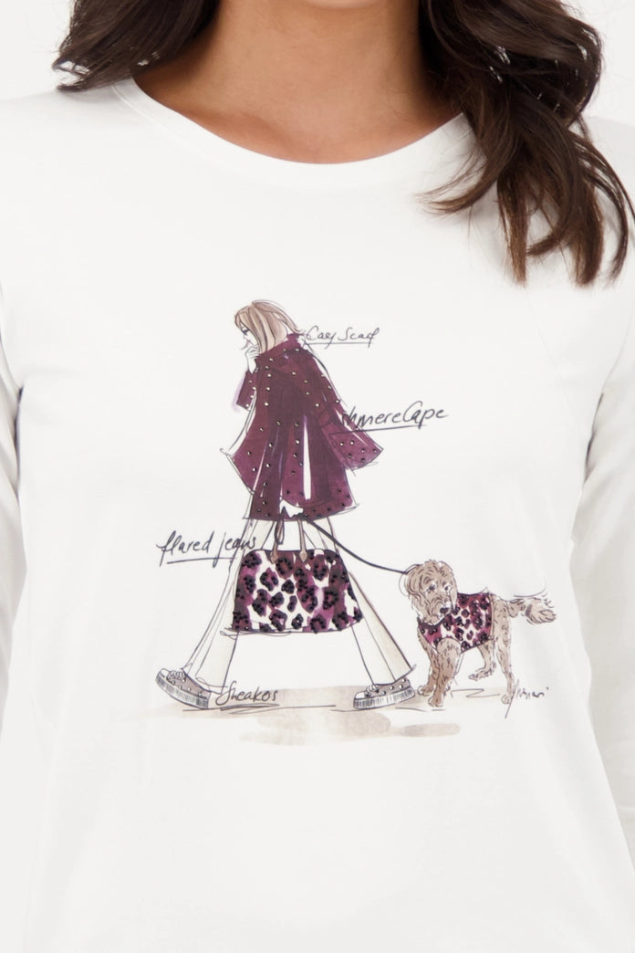 CAMISETA CON DISEÑO DE PEDRERÍA - MONARI