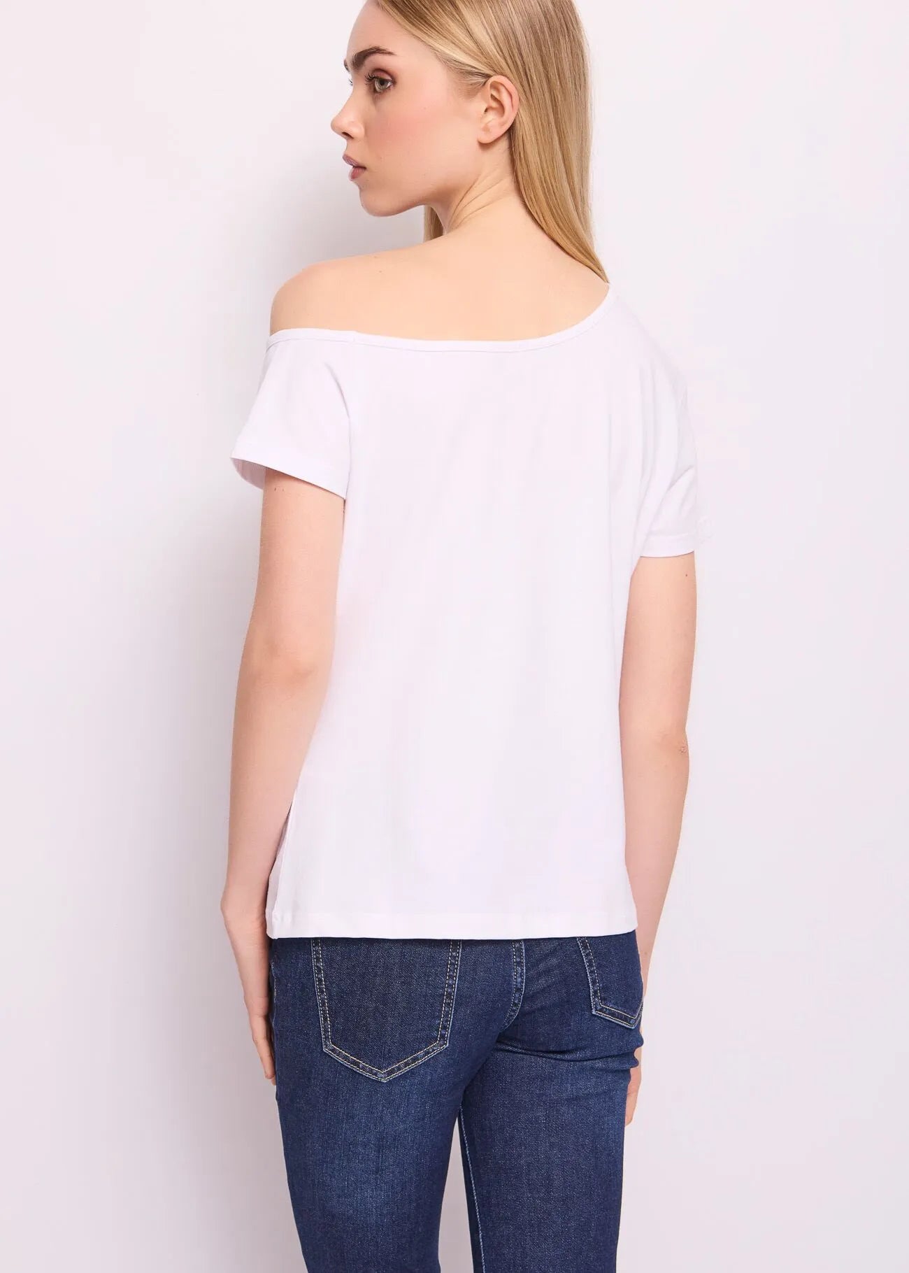 CAMISETA ASIMÉTRICA STRASS - DENNY ROSE