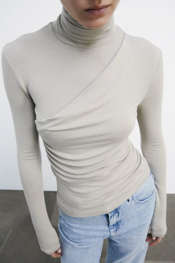 CAMISETA CUELLO FRUNCIDO - PATRIZIA PEPE