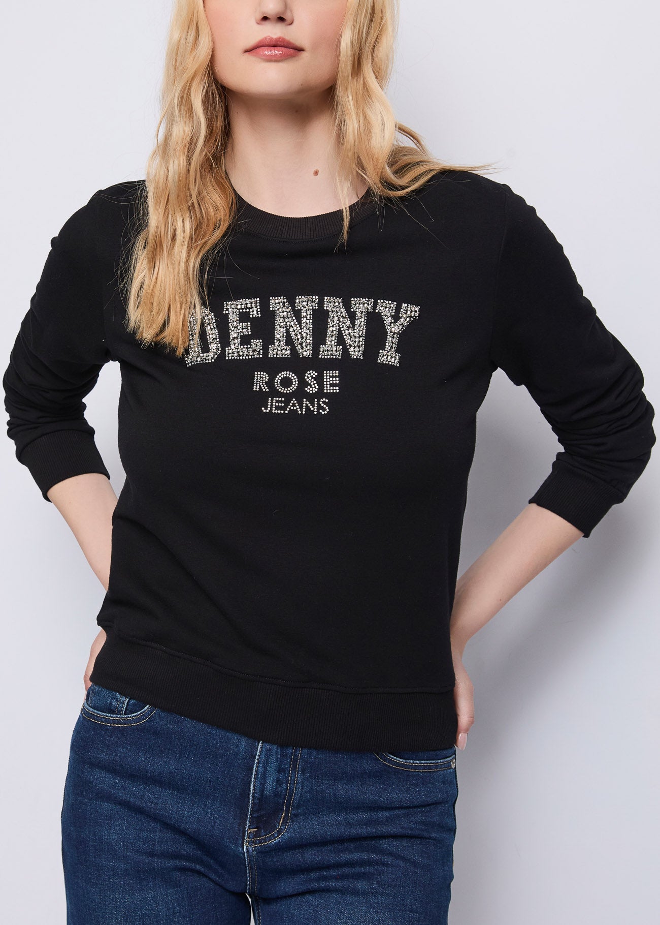 SUDADERA LOGO STRASS - DENNY ROSE