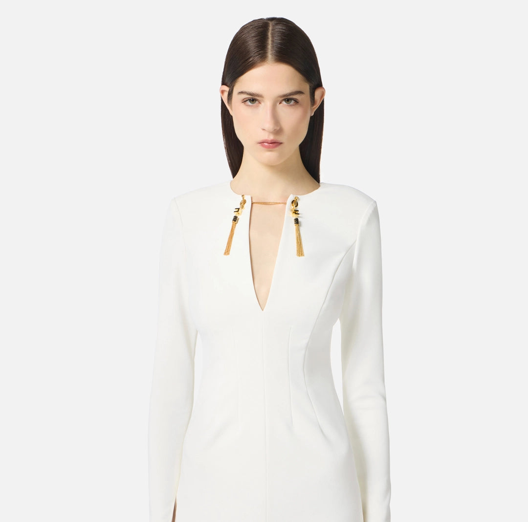 VESTIDO MIDI COLLAR CUELLO - ELISABETTA FRANCHI