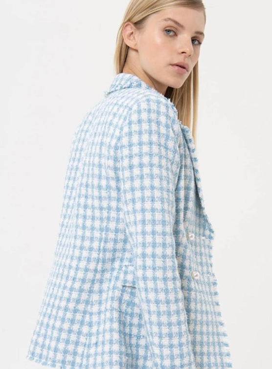 CHAQUETA CHANEL AZUL/BLANCO - FRACOMINA
