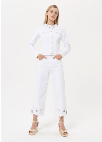 PANTALÓN BLANCO STRASS - FRACOMINA