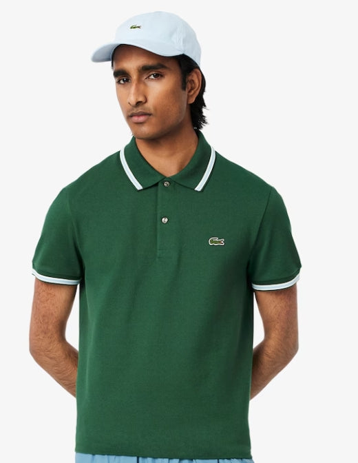 POLO LISO RAYAS CUELLO - LACOSTE