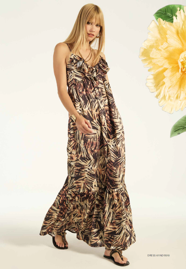VESTIDO LARGO ESTAMPADO - DENNY ROSE
