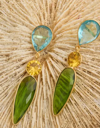 PENDIENTE ORO Y CRISTAL - LATIDO