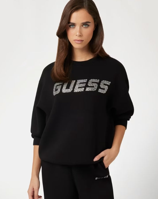 SUDADERA LOGO STRASS - GUESS
