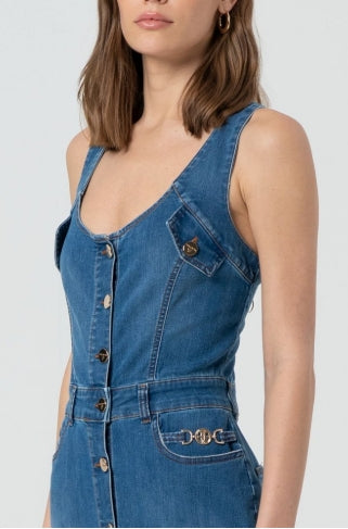 VESTIDO BOTONES DENIM - FRACOMINA