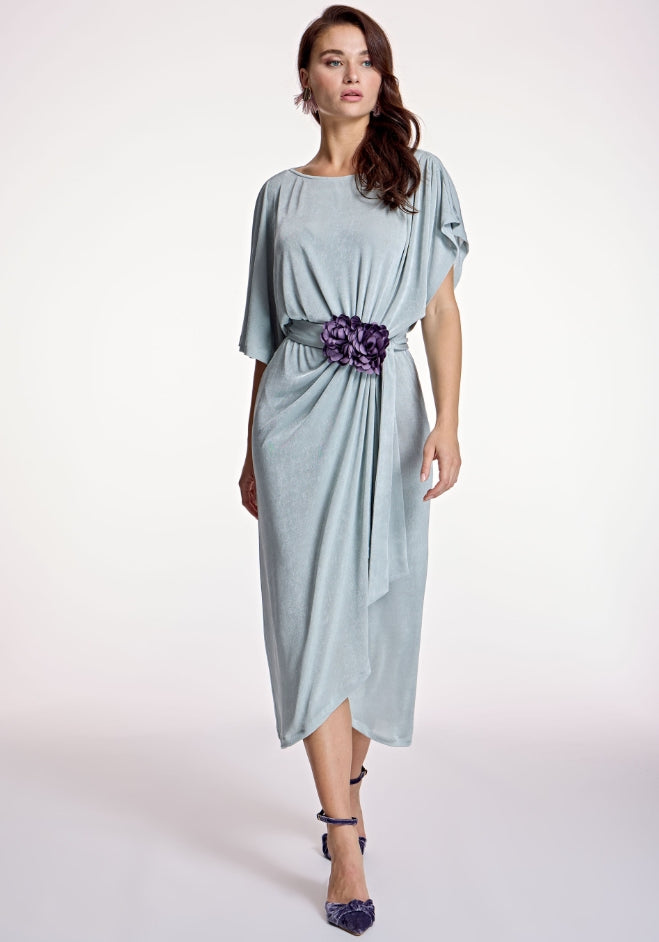VESTIDO CINTURÓN FLOR - ALBA CONDE