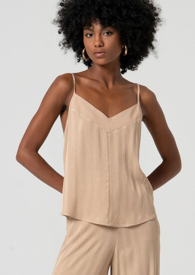 TOP RAYAS AL TONO BEIGE - FRACOMINA