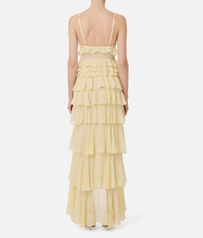 VESTIDO LARGO VOLANTES - ELISABETTA FRANCHI