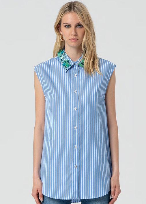 CAMISA CUELLO LENTEJUELAS - FRACOMINA
