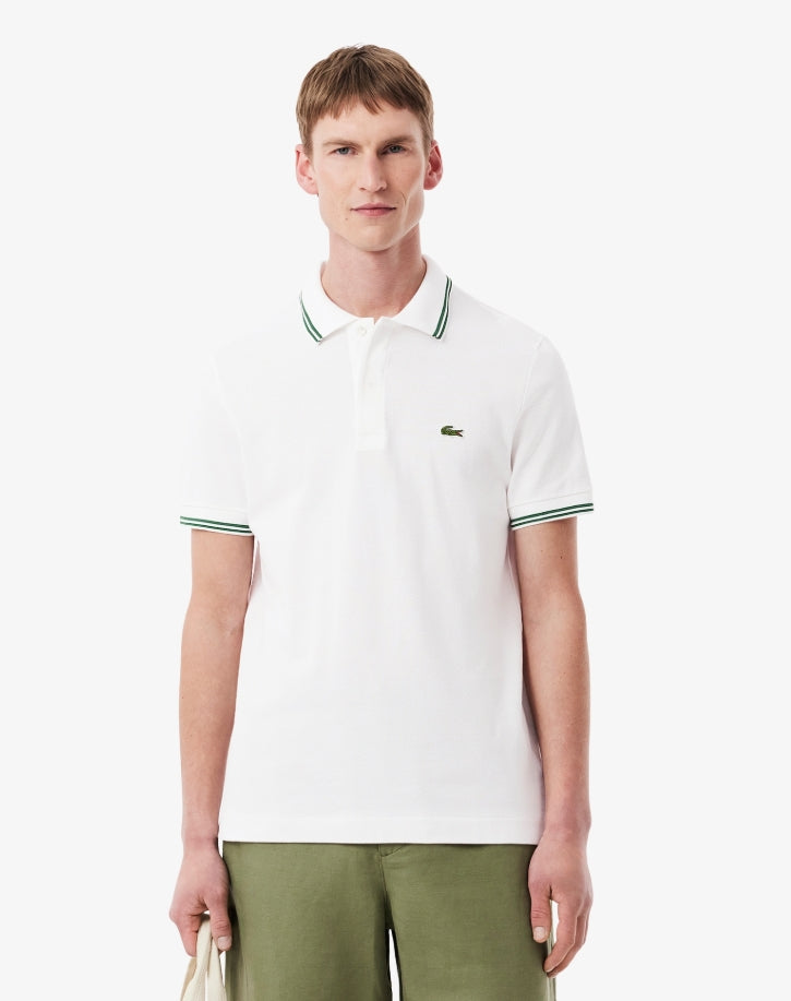 POLO LISO RAYAS CUELLO - LACOSTE