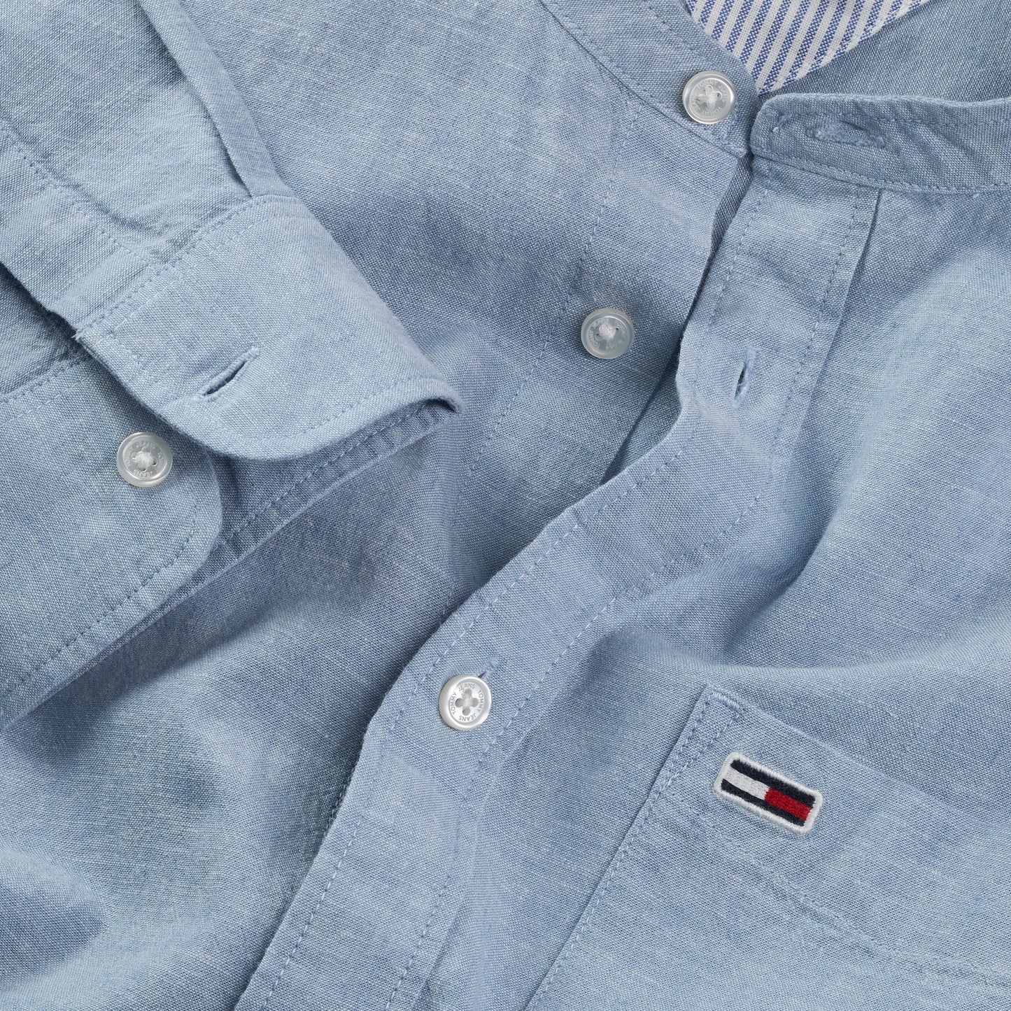 CAMISA SIN CUELLO LINO - TOMMY HILFIGER