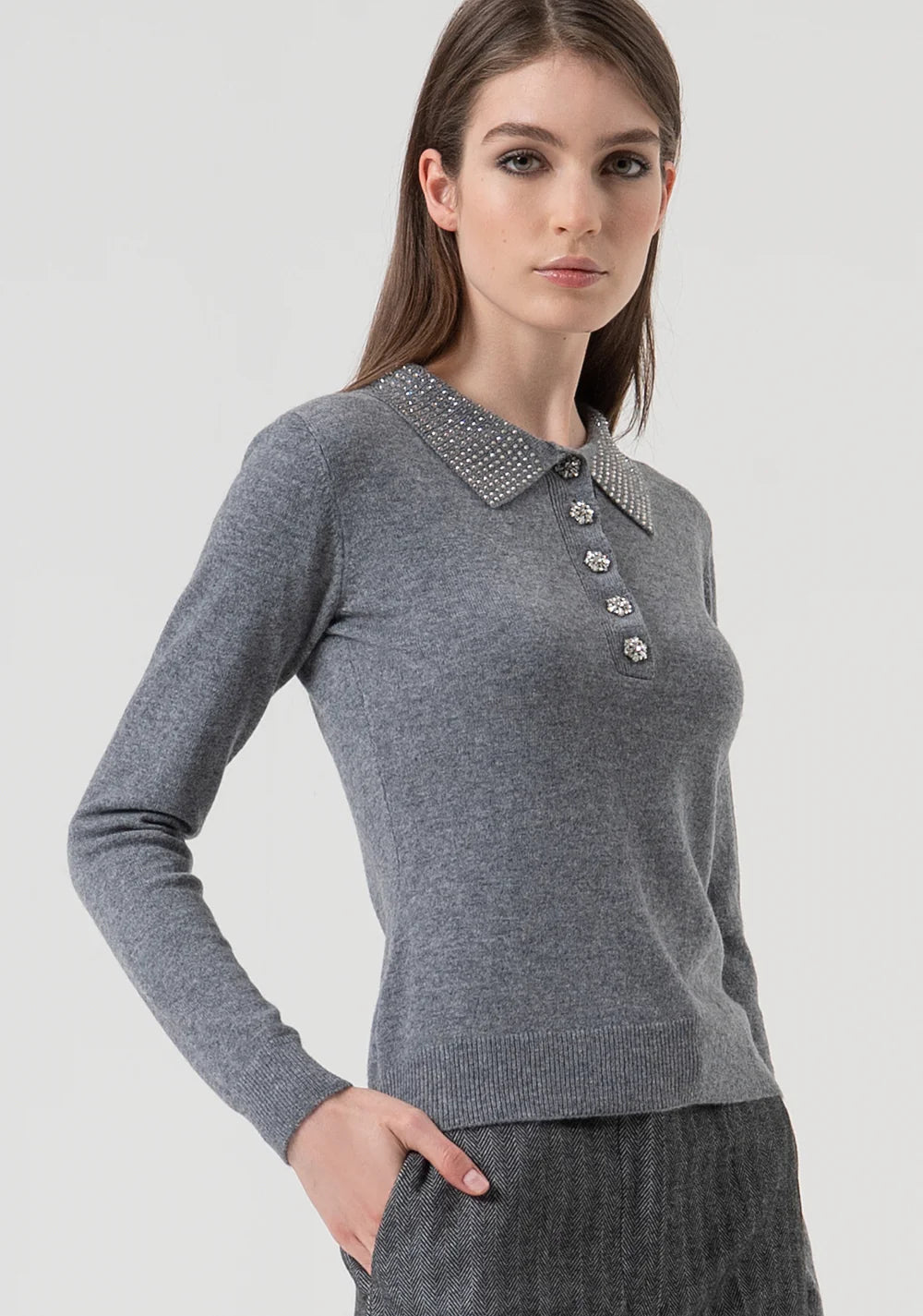 POLO LANA STRASS CUELLO - FRACOMINA