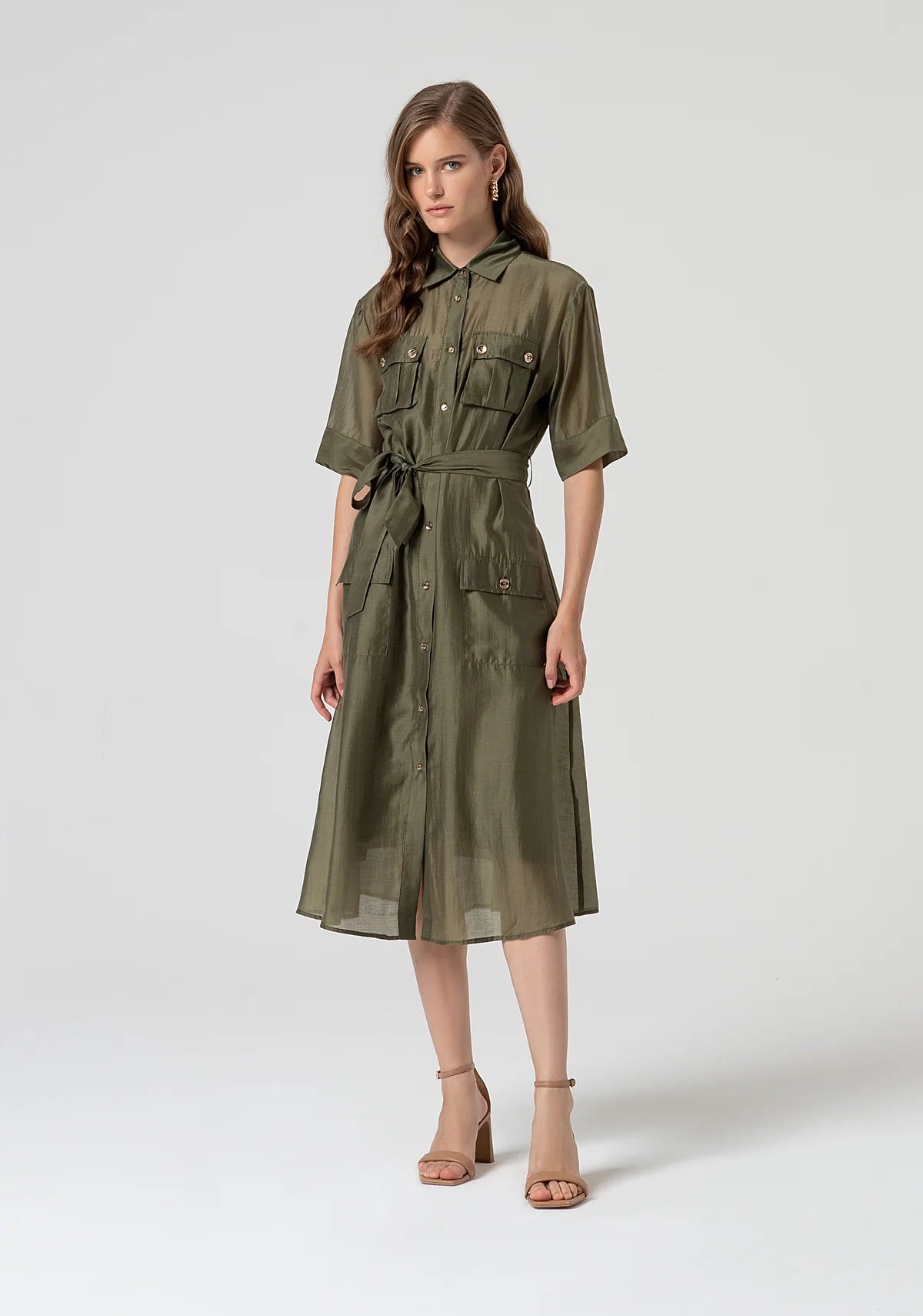 VESTIDO CAMISERO MIDI - FRACOMINA