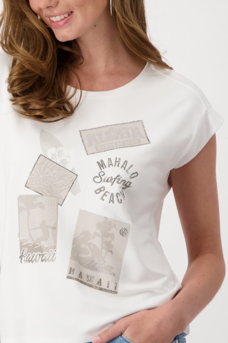 CAMISETA STRASS MANGA CORTA - MONARI