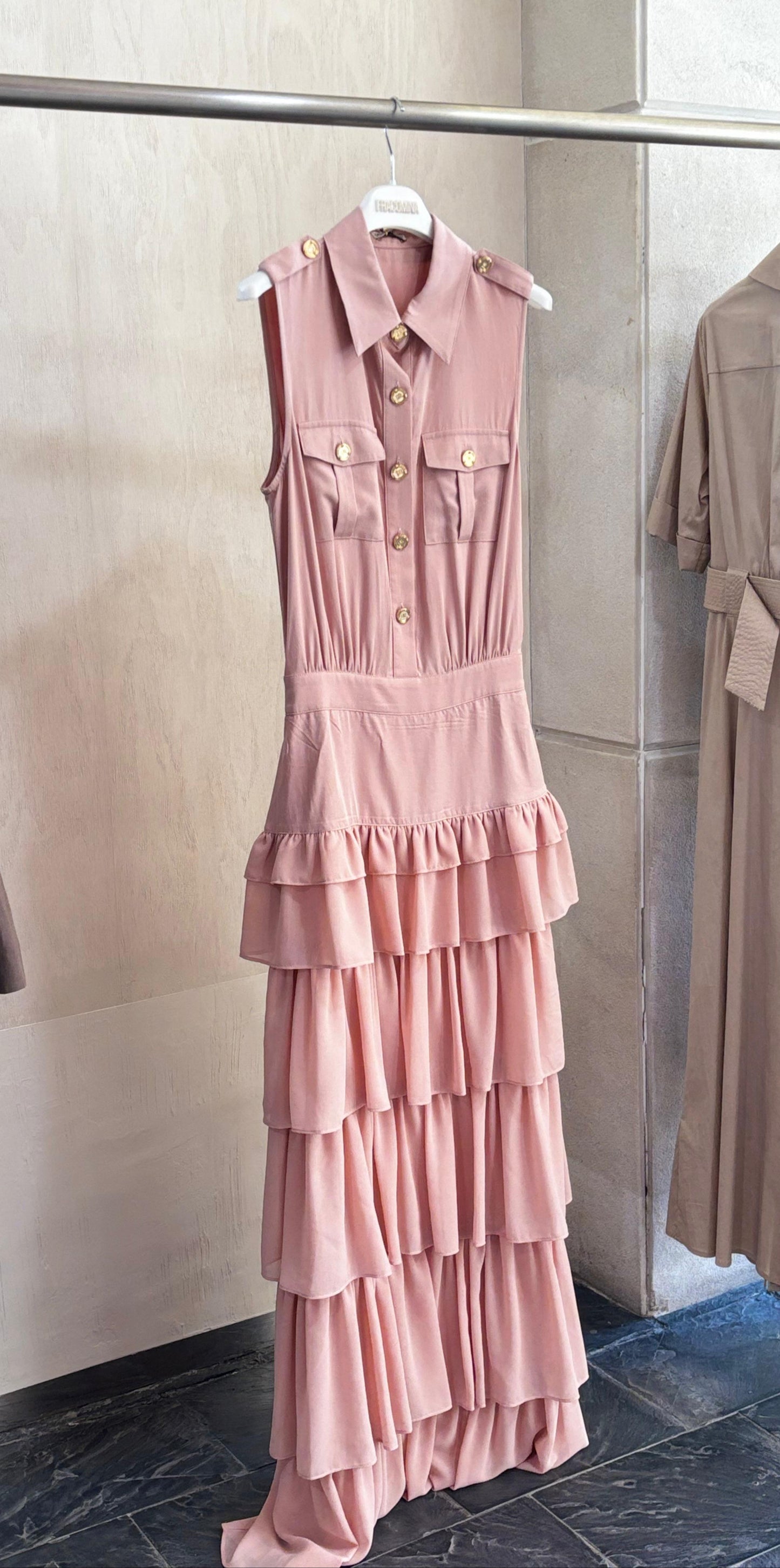 VESTIDO LARGO VOLANTES - DENNY ROSE