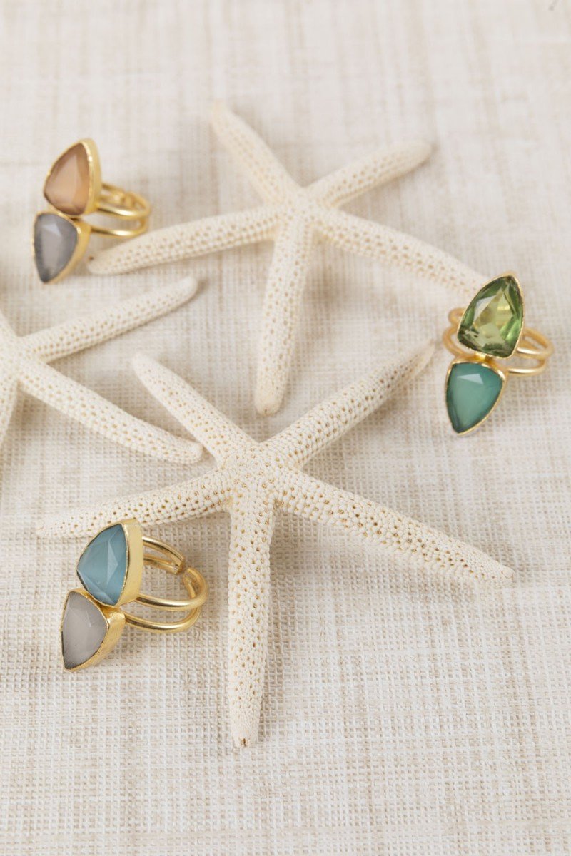 ANILLO DOBLE PIEDRA - LATIDO
