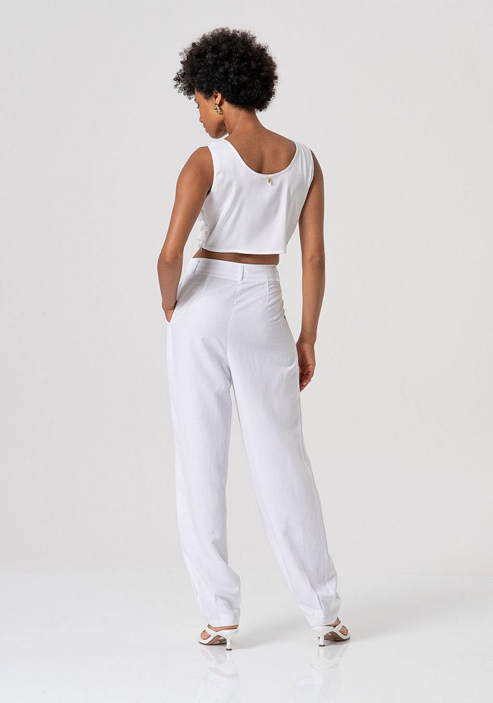 PANTALON PINZAS BLANCO - FRACOMINA