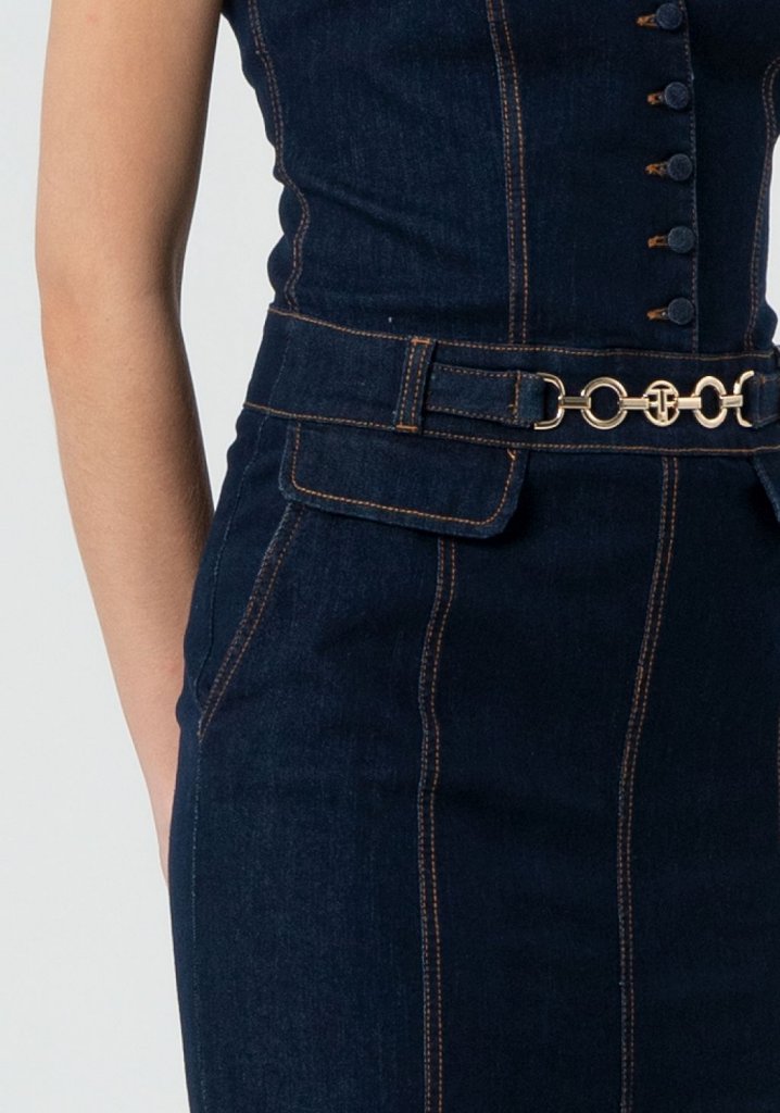 VESTIDO MIDI DENIM - FRACOMINA