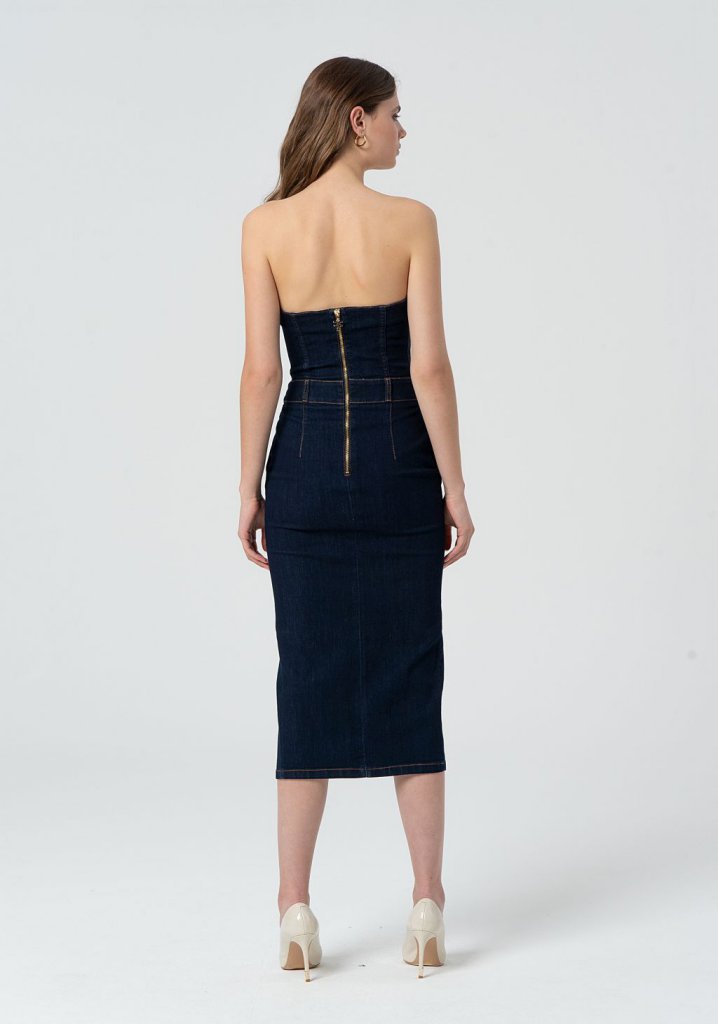 VESTIDO MIDI DENIM - FRACOMINA