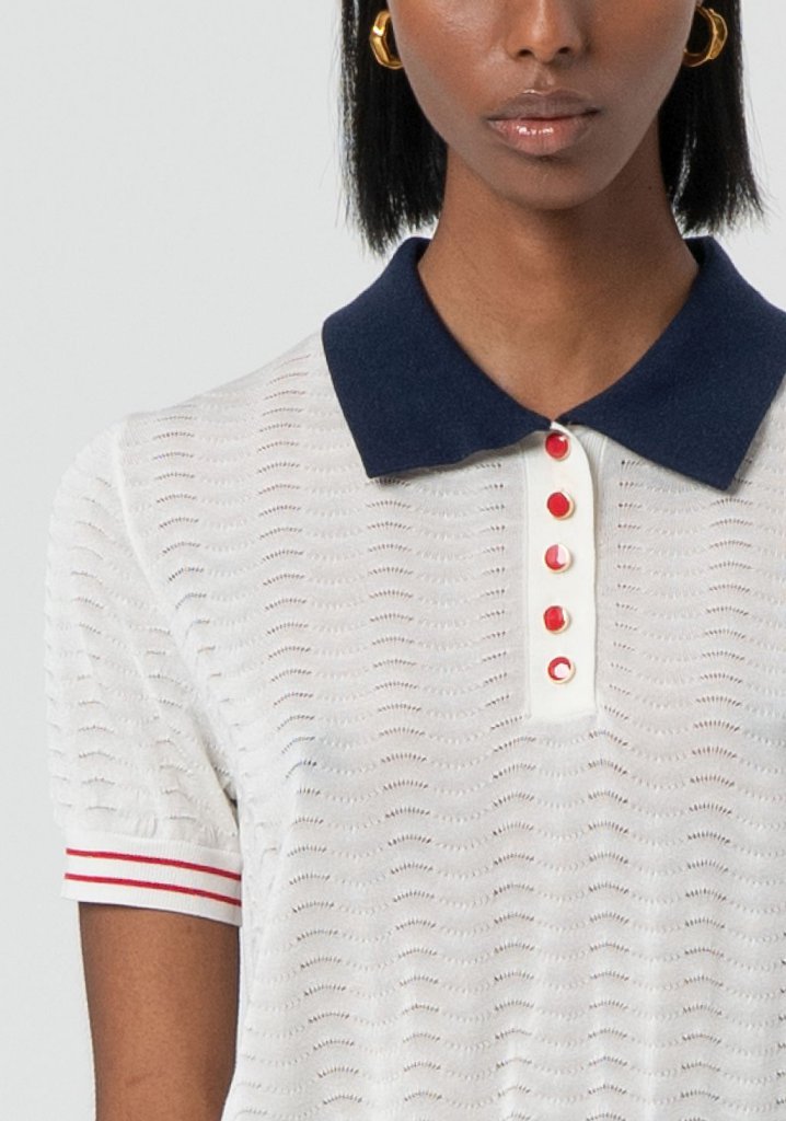 POLO CUELLO AZUL MARINO - FRACOMINA