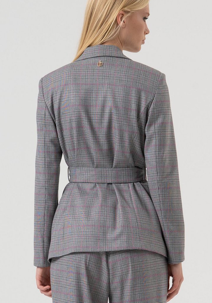 CHAQUETA CUADROS CINTURÓN - FRACOMINA