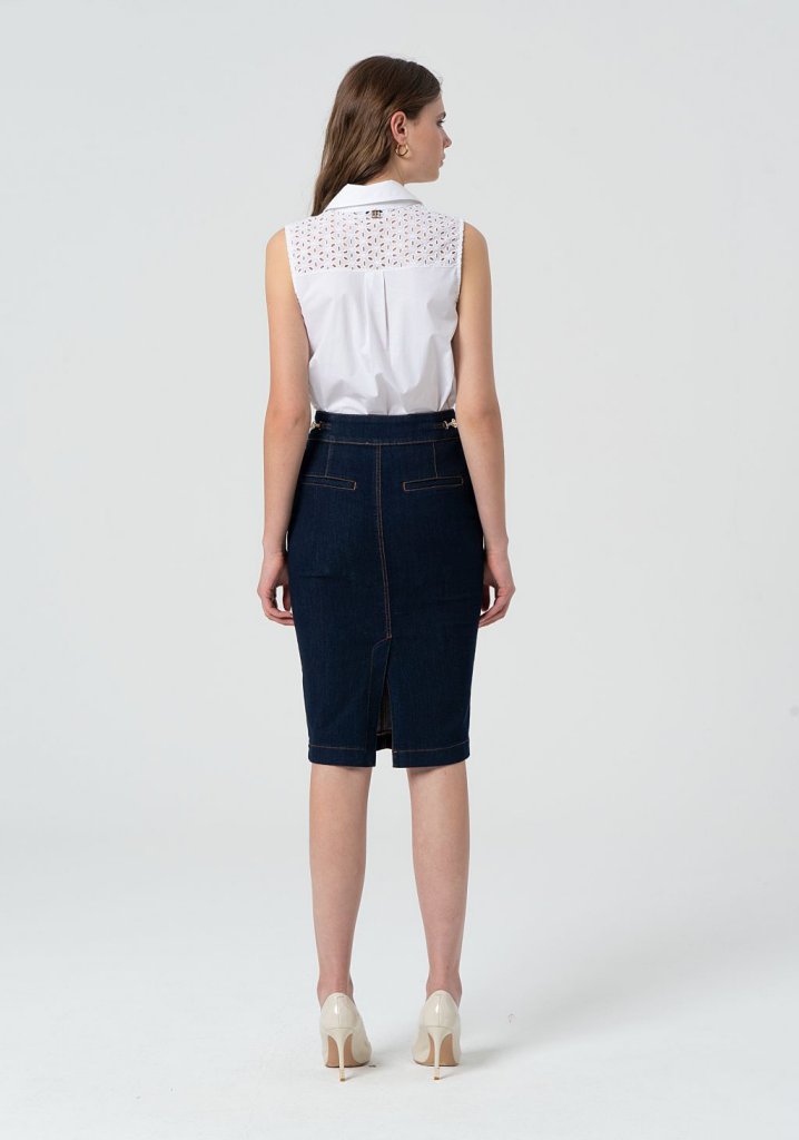 FALDA MIDI DENIM - FRACOMINA