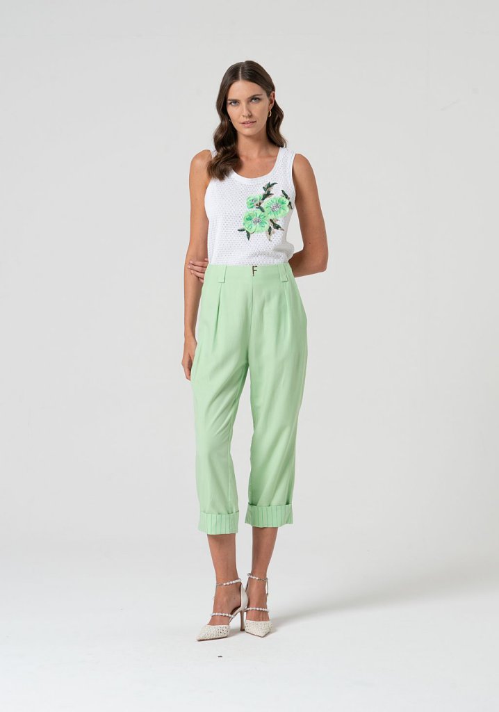 PANTALÓN RECTO MENTA - FRACOMINA