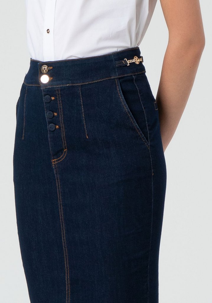 FALDA MIDI DENIM - FRACOMINA