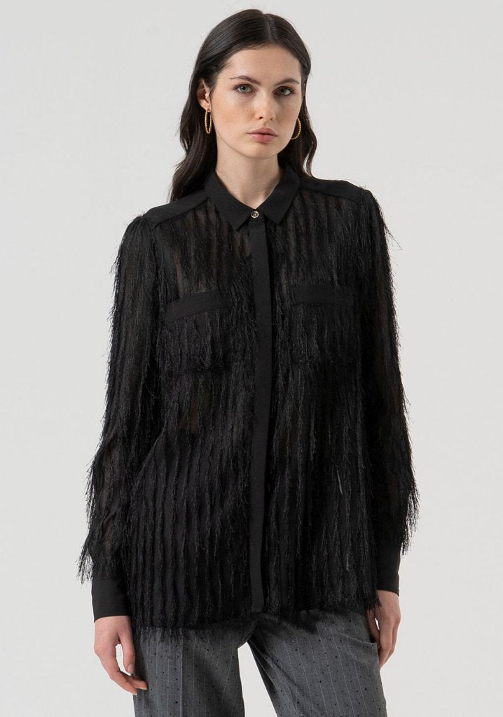 CAMISA FLECOS TRANSPARENCIAS - FRACOMINA