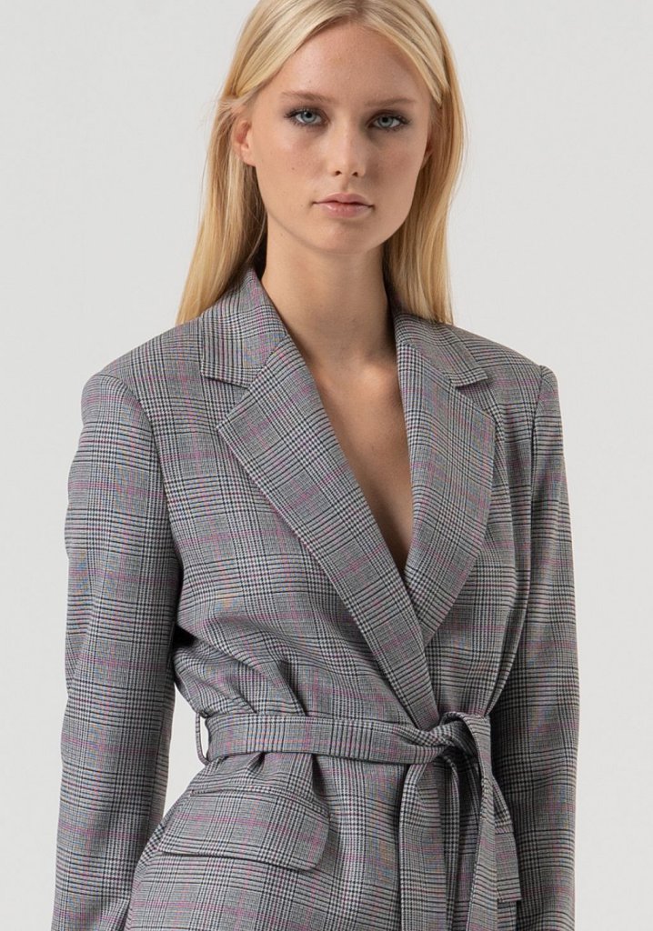 CHAQUETA CUADROS CINTURÓN - FRACOMINA
