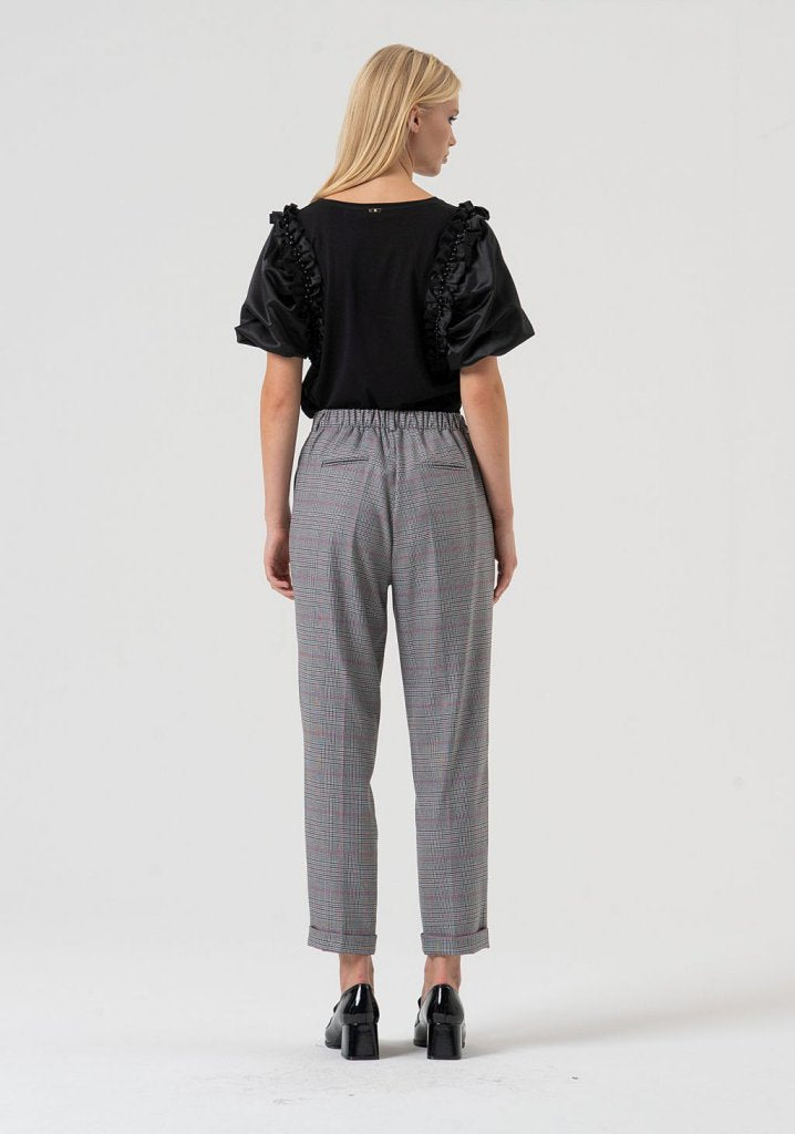 PANTALÓN CUADROS GOMA CINTURA - FRACOMINA