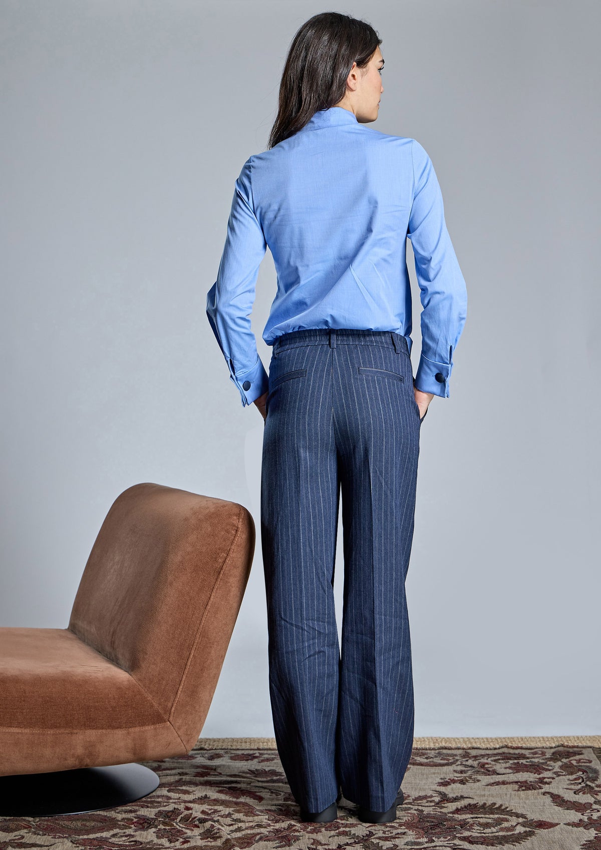 CAMISA CORBATA AZUL - ALBA CONDE