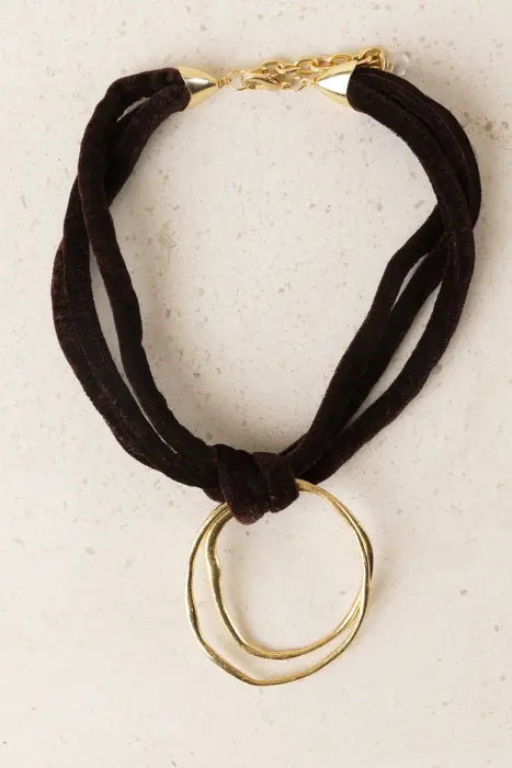 COLLAR TERCIOPELO MEDALLON - LATIDO