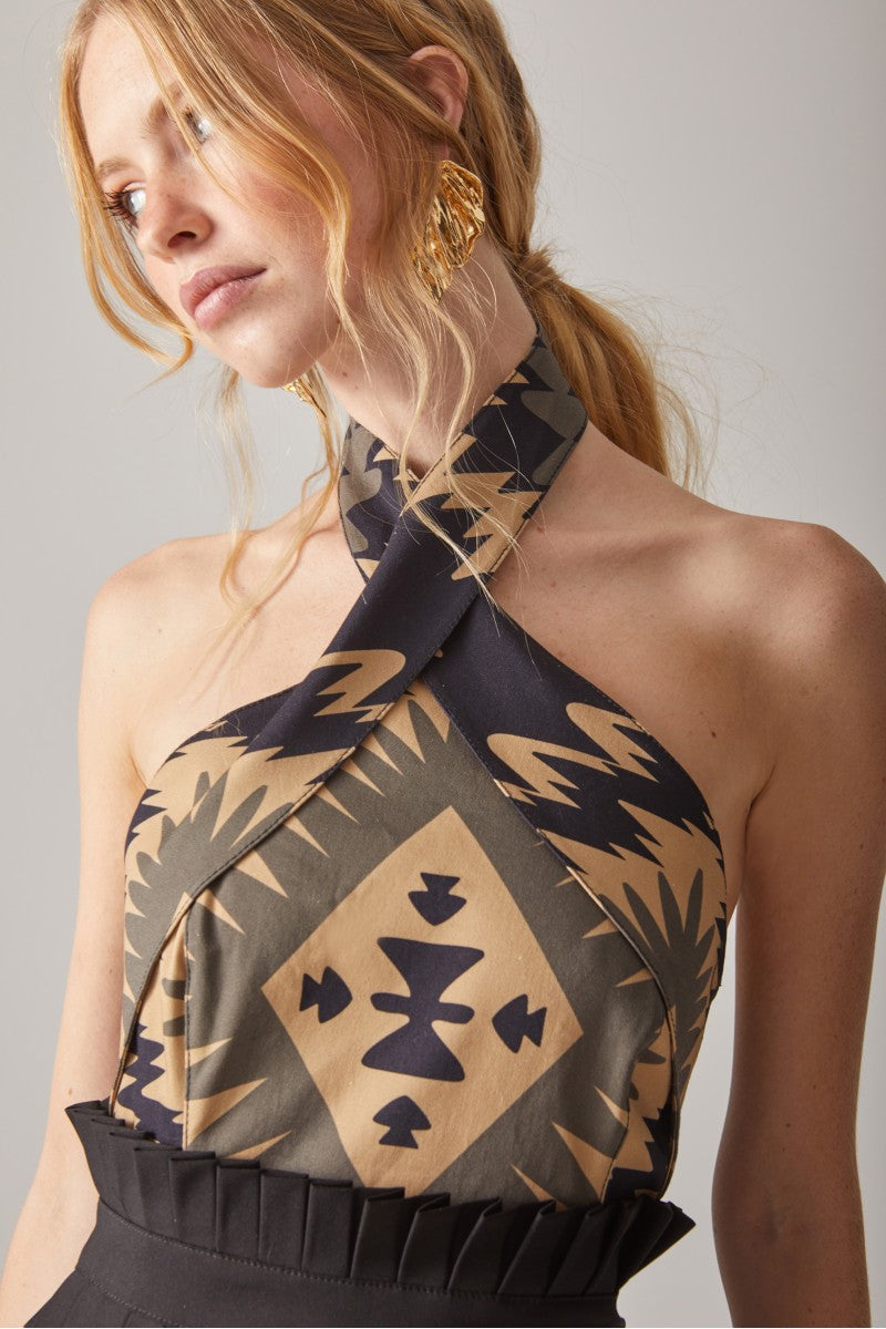 VESTIDO HALTER TABLEADO - HIGHLY PREPPY