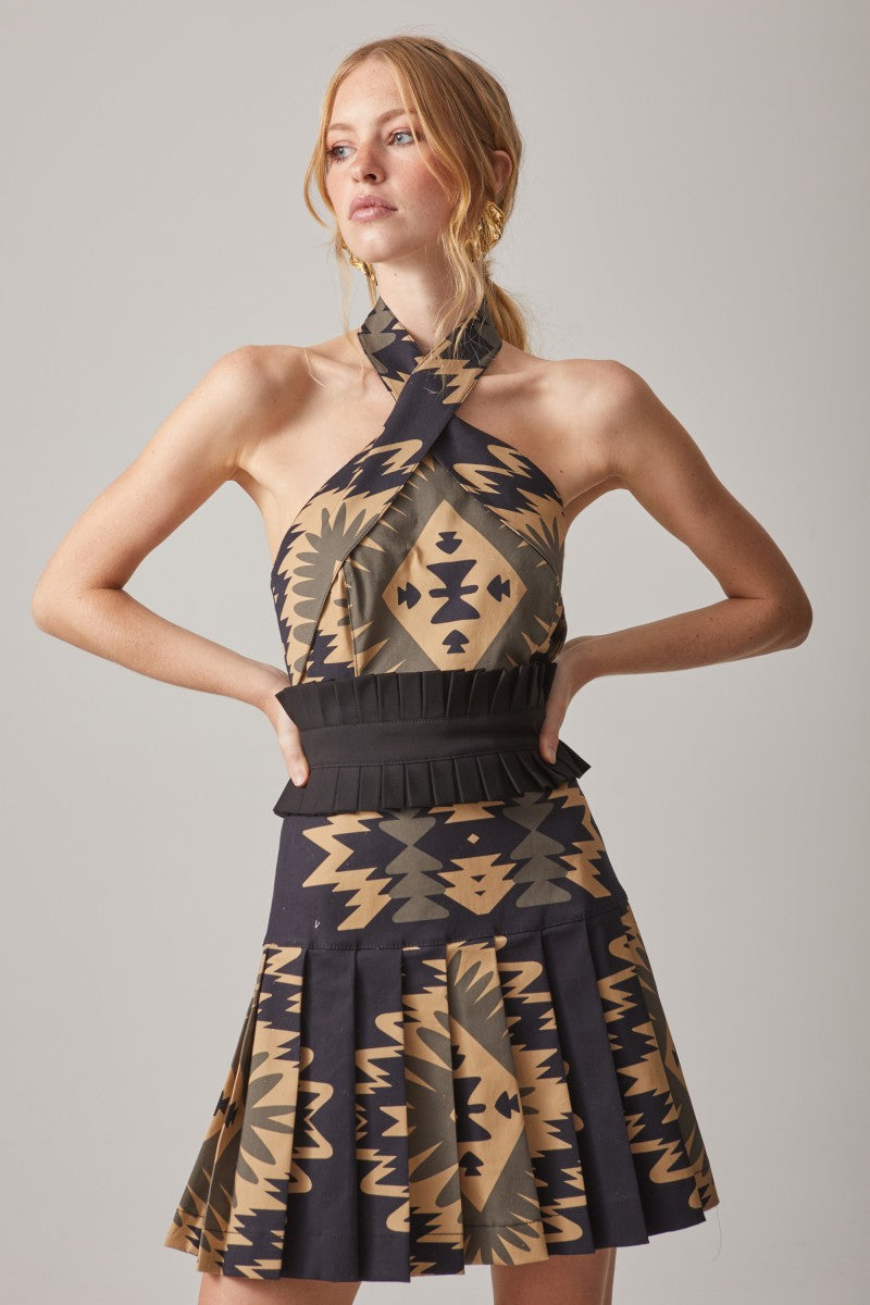 VESTIDO HALTER TABLEADO - HIGHLY PREPPY