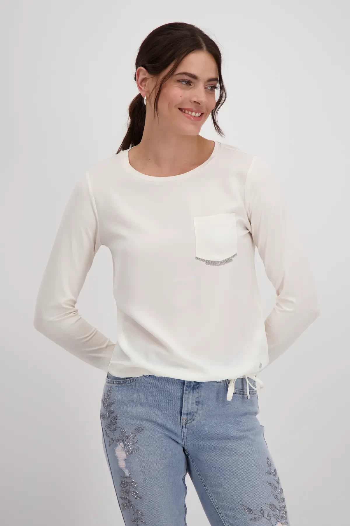 BLUSA LISA PUNTO/TEJIDO - MONARI