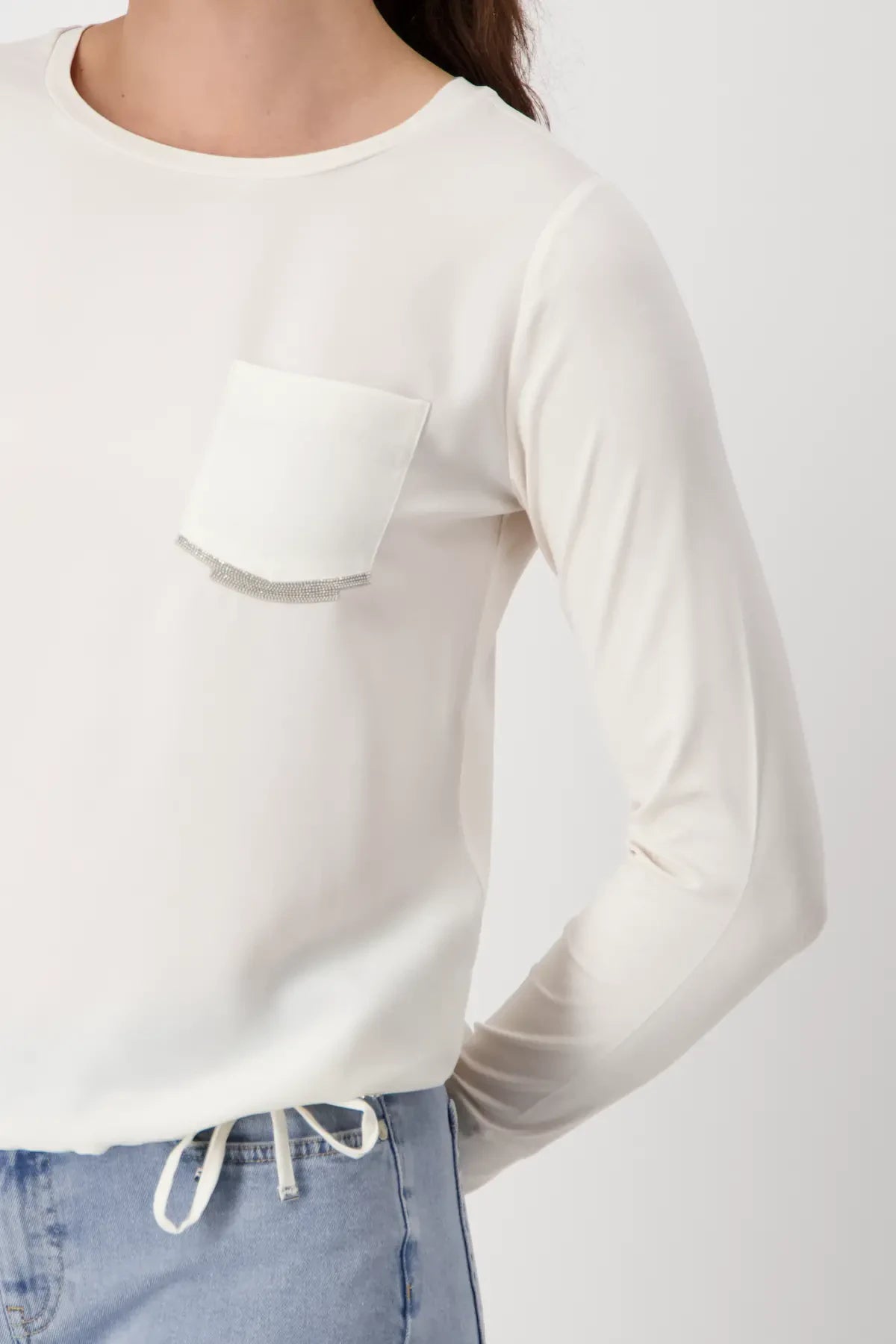 BLUSA LISA PUNTO/TEJIDO - MONARI