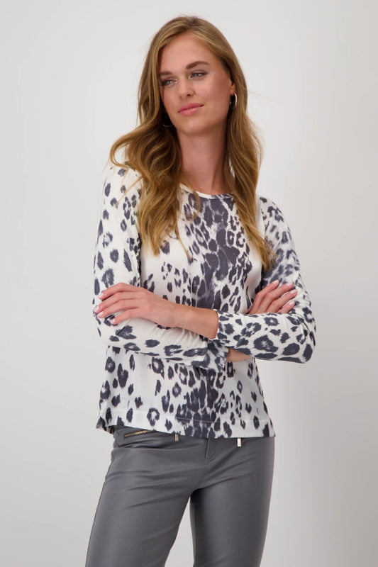 BLUSA SATINADA ANIMAL PRINT - MONARI