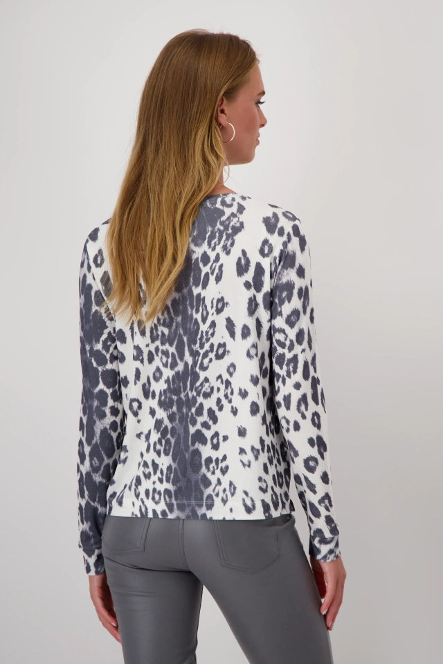 BLUSA SATINADA ANIMAL PRINT - MONARI