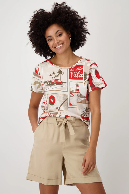 BLUSA ESTAMPADA ROJA - MONARI