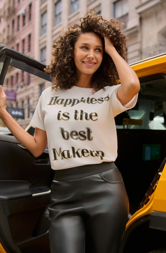 CAMISETA SLOGAN STRASS - MONARI