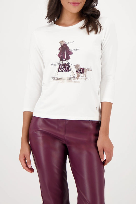 CAMISETA CON DISEÑO DE PEDRERÍA - MONARI