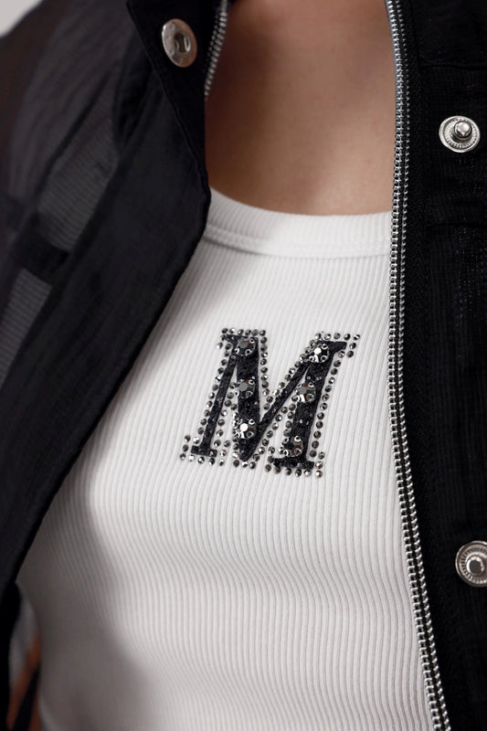 CAMISETA LOGO STRASS - MONARI